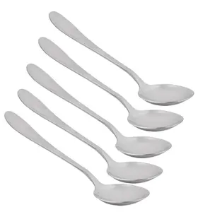 5-Piece Stainless Steel Tea Soup Dinner Spoons Scoops for Home