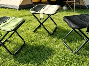 Space-Saving Foldable Outdoor Stool, One Second Folding & Opening, Shock Resistant Stable Structure, Portable Leisure Seat for Backpacking, Outdoor Adventure, Balcony and Park Relaxation