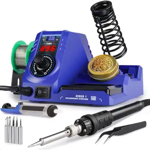 Swiilpo 926LED V3 Soldering Station 130W MAX Soldering Iron Kit with Solder Wire, 5 Soldering Tips, Tweezers, Solder Sucker, Tip Cleaner, Temperature Control, Sleep Mode, C-F Conversion,By Traiisutor