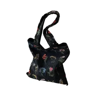 [LTO]Women'S Floral Pattern Embroidered Tote Bag, Fashionable Summer 2024 Large Capacity Shoulder Bag For Teen Girls, Women, Casual Tote Bag