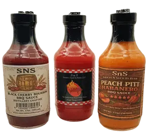 SNS 3-Pack BBQ Sauce Bundle, Signature Cooking Essentials for Grilling