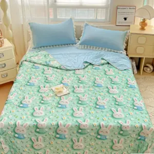 5D Cool Silk Summer Quilt, Imitation Brocade Air Conditioning Blanket, Ice Cream Summer Cooling Quilt, Comfortable and Breathable
