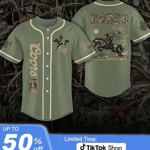 [HOT] Horse Rider x Rodeo Coors Jersey, Vintage Western Rodeo Jersey, Classic Cowboy Graphic Jersey, Perfect Gift for Horse Lovers and Rodeo Fans, NNA Camo - High Quality