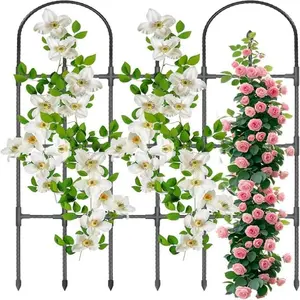 Outdoor Climbing Plant Shelf, 47.2 Inch Garden Arch Trellis, Rustproof Garden Arch Trellis, Plant Support Structure for High Bed, Garden Trellises