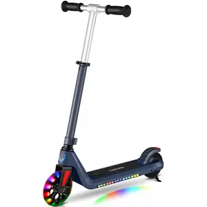 CAROMA Electric Scooter for Kids Ages 6-12, 120W Motor, 6 mph, 60 mins Ride Time, Adjustable Speed & Height, Colorful Lights, LED Display, Foldable Kids Electric Scooter, Ideal Gifts for Kids
