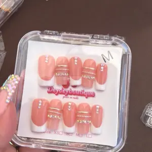 High Quality Press On Nails with Vibrant Floral Designs and Gold Accents for Elegant Manicure