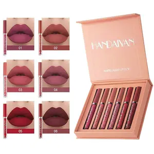 Long-lasting matte lip gloss set, 6 pieces/box, waterproof lip gloss, moisturizing matte lipstick, suitable for all occasions, lip gloss and lip color set, a great gift for girls, Christmas gift, Valentine's Day gift.