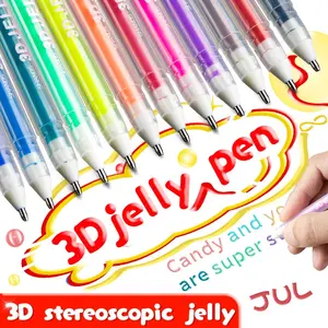 6/12-Color 3DJelly-Pen Student Creative Stereo Macaron Color Jelly Pen High Value Hand-painted Color Pen