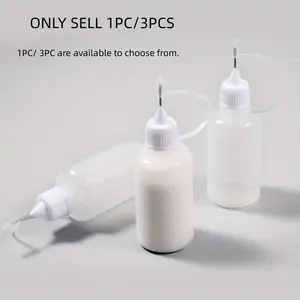 Precision Craft Glue Bottle Set, 3-Pack 30ML Needle Tip Applicators, Refillable & Easy-Squeeze Design, Ideal for Detailed DIY Projects, Plastic Bottle