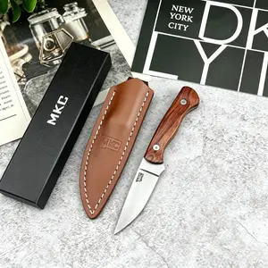 Compact Fixed-Blade Jungle Knife with Sheath, 8Cr13Mov Blade, Yellow Rosewood Handle—Portable Outdoor Survival Knife, Outdoor Knives for Camping, EDC, and Multi-Purpose Use; Ideal for Exploration, Mountaineering, and Hiking