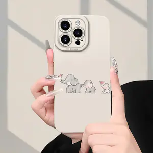 New Cute Elephant Family Pattern Phone Case TPU Shockproof Full Protection Case, Suitable for iPhone 17/16/15/14/13/12/11 PRO MAX PLUS AIR E XS and PROMAX MINI, Ideal Gift for Friends and Family, MS1245