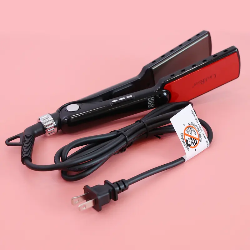 CindiRiver Hair Straightener with Red and Black Design and Corded Plug for Easy Use