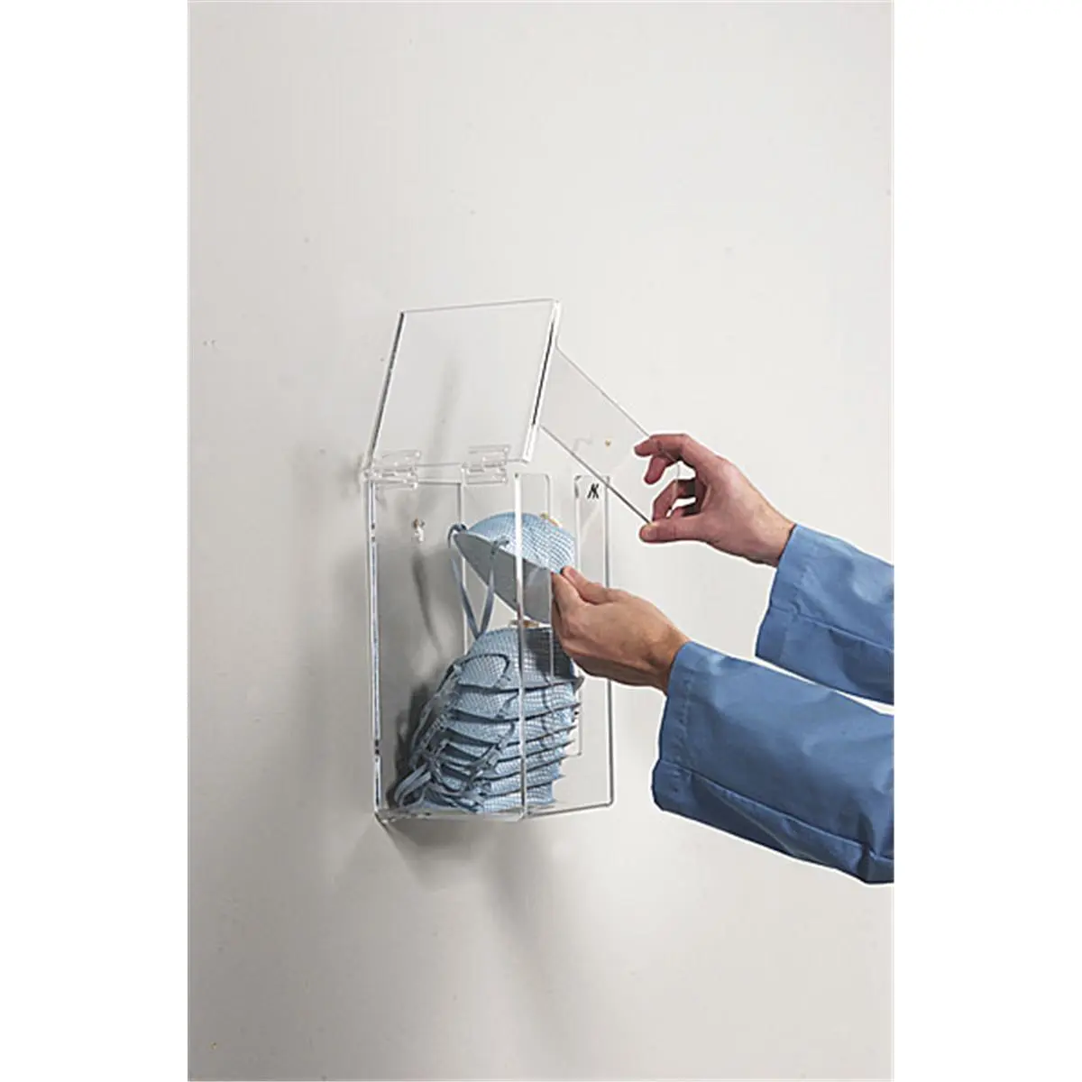 212 MAIN Disposable Respirator Dispenser - White Heavy-Duty Plastic Desk Organiser, Satisfaction-Assured Holder for Office Use with Versatile Fit