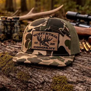 Whitetail Duck Camo Hunting Snapback Hat 7 Panel Trucker Cap Vintage Outdoor Hunter Hat Adjustable Gift for Men Dad