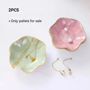 Ceramic Jewelry Storage Tray, 2 Piece Irregular Shape Organizer, Modern Aesthetic Home Decor, Multi-Scene Use for Living Room, Bedroom, Bathroom, Kitchen