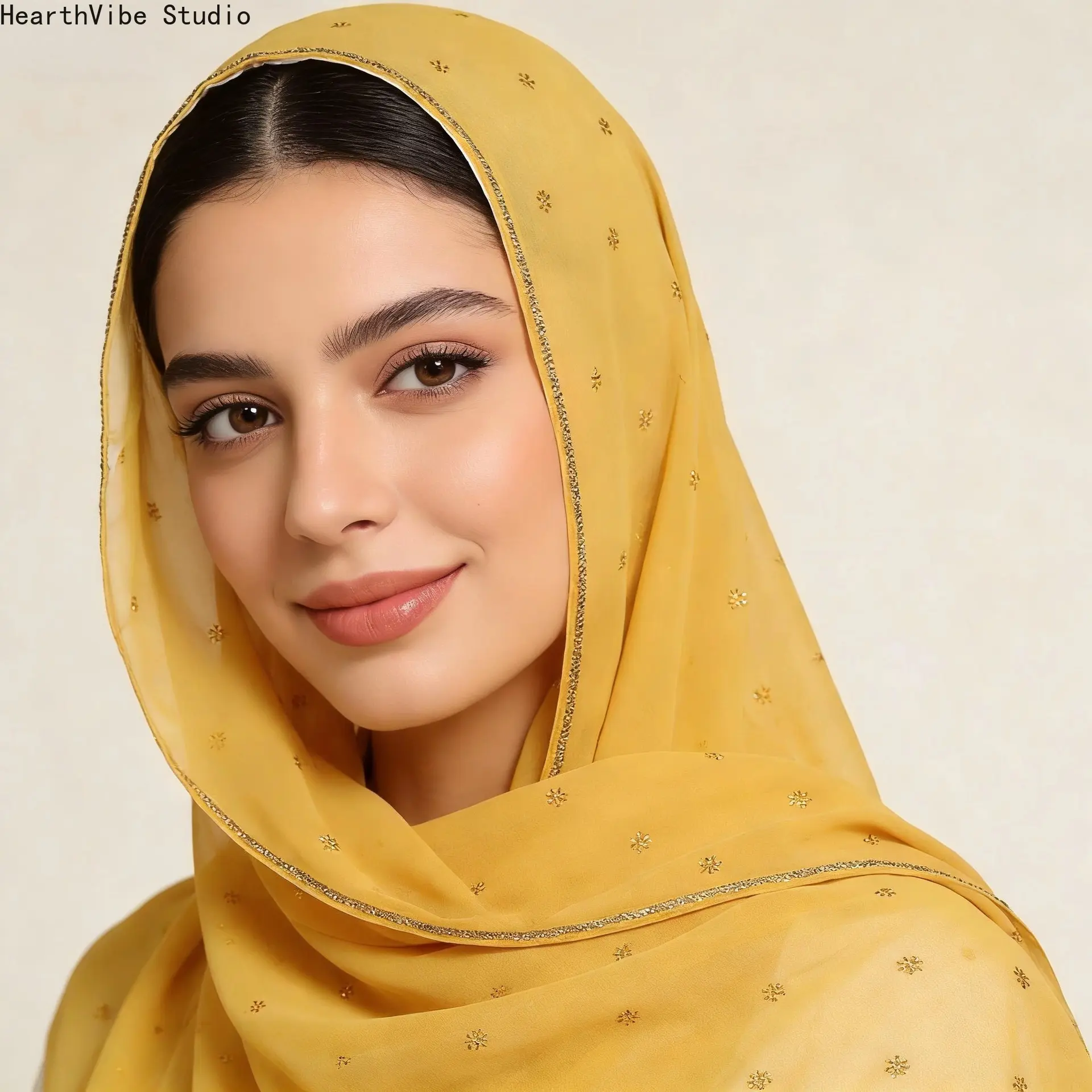 Women's Muslim Headscarf Cover - Elegant Plisse Chiffon Hijab with Gold Embroidery, Soft Breathable Luxury, Ideal for Eid,Wedding Sports Headband Accessory,C3