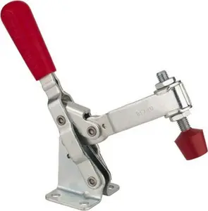 Destaco 600lb U-Bar Manual Hold Down Toggle Clamp - Vertical Handle, 58° Handle Movement, 103° Bar Opening, Flanged Base, Carbon Steel (Model 210-U), U-Bar Clamp