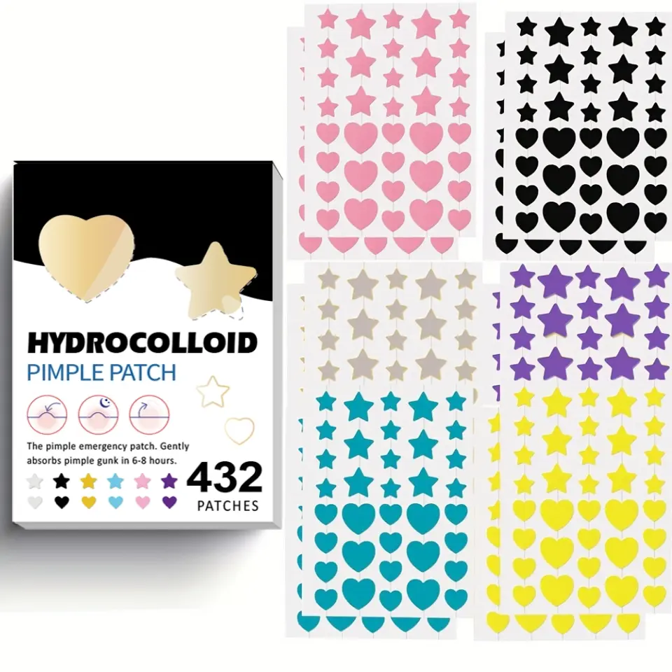432pcs Hydrocolloid Acne Patches, Pimple Patches, & Swollen Skin Care Products, Facial Skin Care Essentials, Effective Acne Removal Solution, Acne Clearing Products