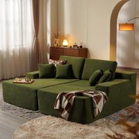 81" Oversized Green Cloud Velvet