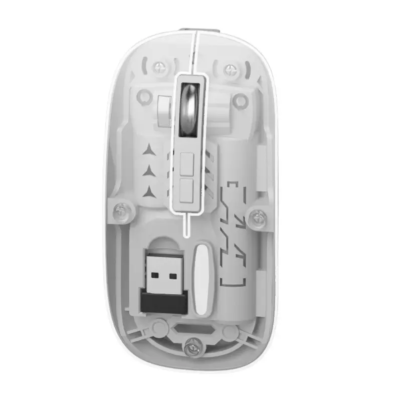 Wireless Bluetooth Dual-Mode Mouse with Transparent Design, Super Cool, Silent, Magnetic, for Office and Gaming