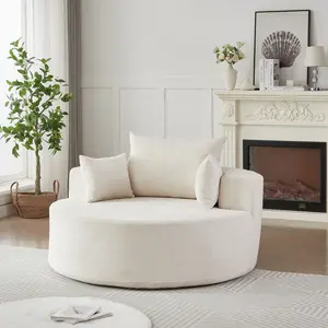 55'L Chenille Sponge single sofa,No Assembly Required,Fluffy Modern Sleeper Chair for Living room, Bedroom, Lounge and Projection Room(Not a swivel chair.)