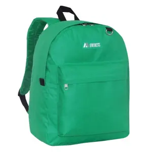 212 MAIN Everest Classic Traditional Backpack - Emerald Green, Streamlined Design, Spacious Interior, Easy Access Front Zipper