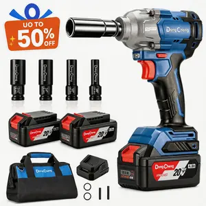 【Fathersdaygift】5-year warranty 20V Professional Brushless Impact Wrench, Maximum Torque 503 ft-lb (682 Nm), with 2 * 4.0Ah Batteries, 1/2" Socket, 3-Speed Settings, 2400 RPM Cordless Impact Wrench, Includes Charger, 4 Impact Sockets and Kit Bag