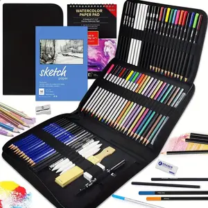 Professional Painting & Sketch Set, 75pcs/set Sketch Pencils & Accessories with Zipper Storage Bag, Art Supplies Kit, Art Materials for Artists and Beginners