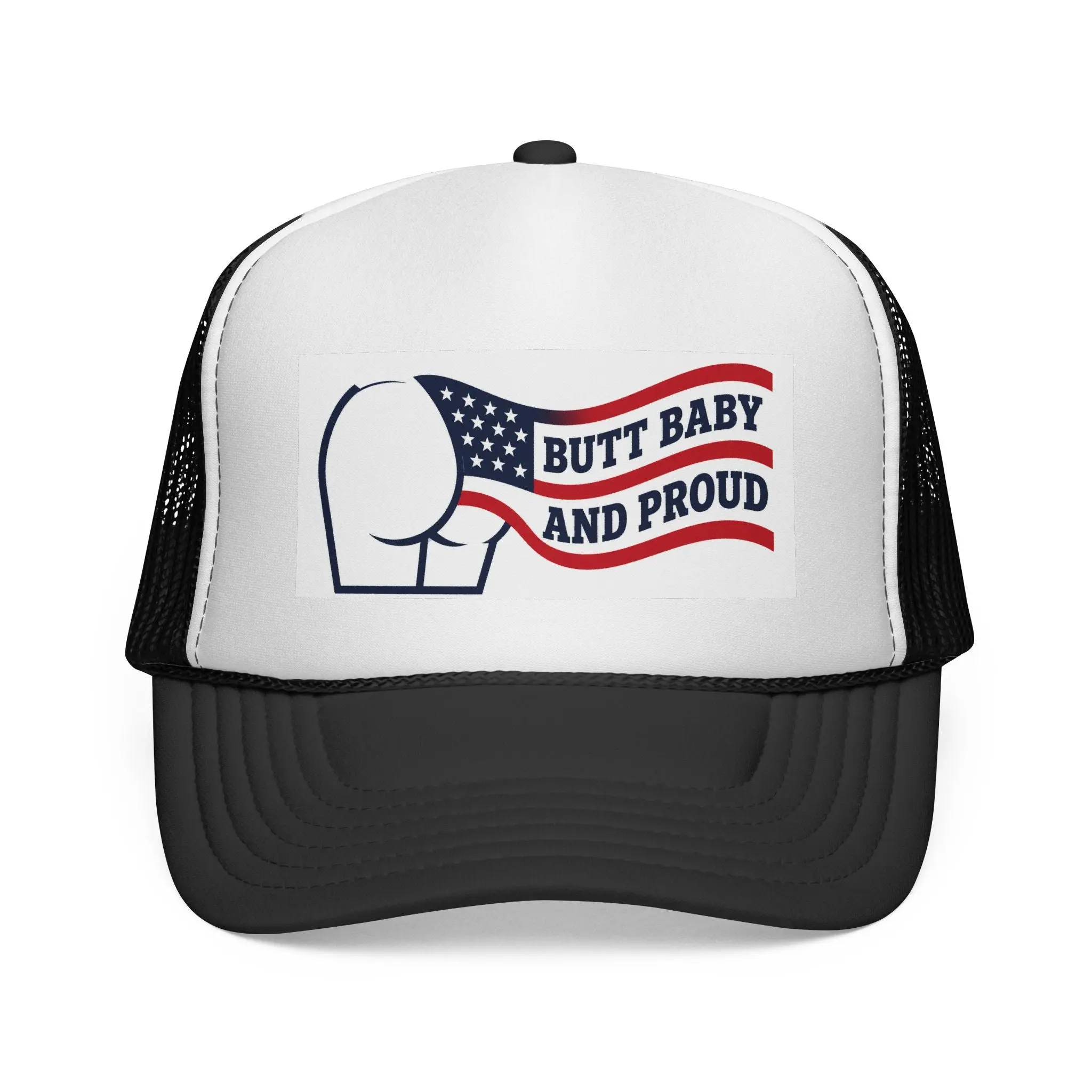 Trucker Cap — "Butt Baby and Proud" Patriotic Mesh Hat