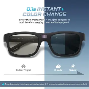 0.1 Seconds AI Photochromic Sunglasses Men Women Polarized Sunglasses UV Protection with Blue Light Blocking
