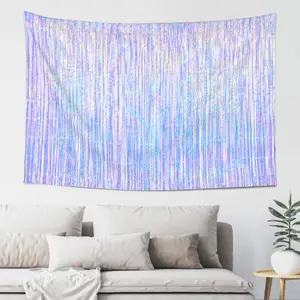 Iridescent Pastel Streamer Tapestry 5ft x 3ft 60in x 40in, Holographic Style Party Backdrop Wall Hanging Tapestry for Bedroom Dorm Living Room Studio Photo Backdrop, Peach Skin Fabric Indoor Outdoor Home Decor Wall Art Gift for Shimmer Room Decor