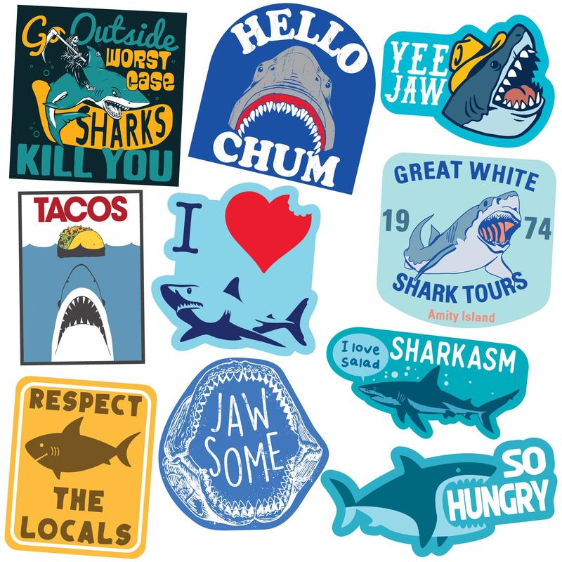 Shark Sticker Extra Large Stickers for Adults Funny Adhesives with Memes Funny Stickers with Colorful Graphic Decals Shark  Funny Animal  Multi