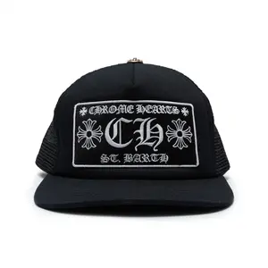 Chrome Hearts St. Barth Exclusive CH Patch Trucker Hat Black White