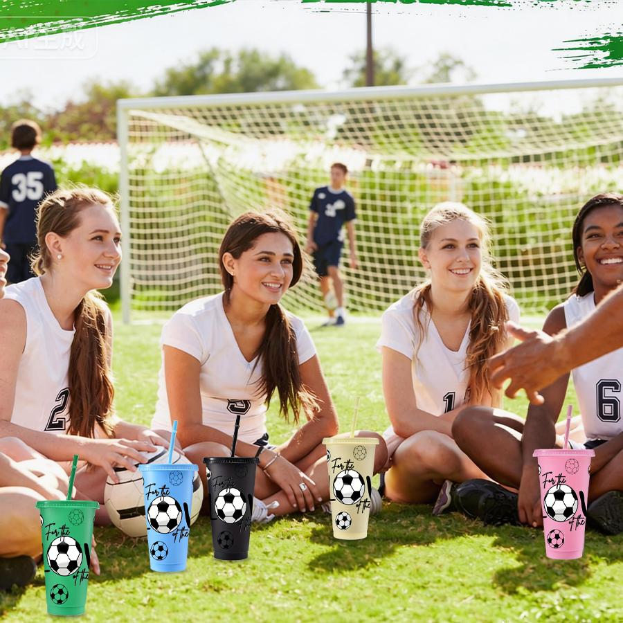 HILAKE 20 pcs plastic cups (includes cup lids and straws) | Travel cups available in multiple colors | Includes a cup brush and 5 straw brushes | Suitable for home decor, kitchen accessories, coffee cups, and water bottles