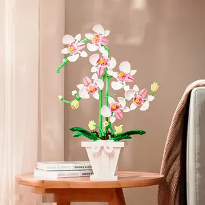 Elegant Orchid Building Block Model, Artistic Youth Favorite Decor, Simple Elegance Suitable for Various Scenarios, Perfect Holiday Gift