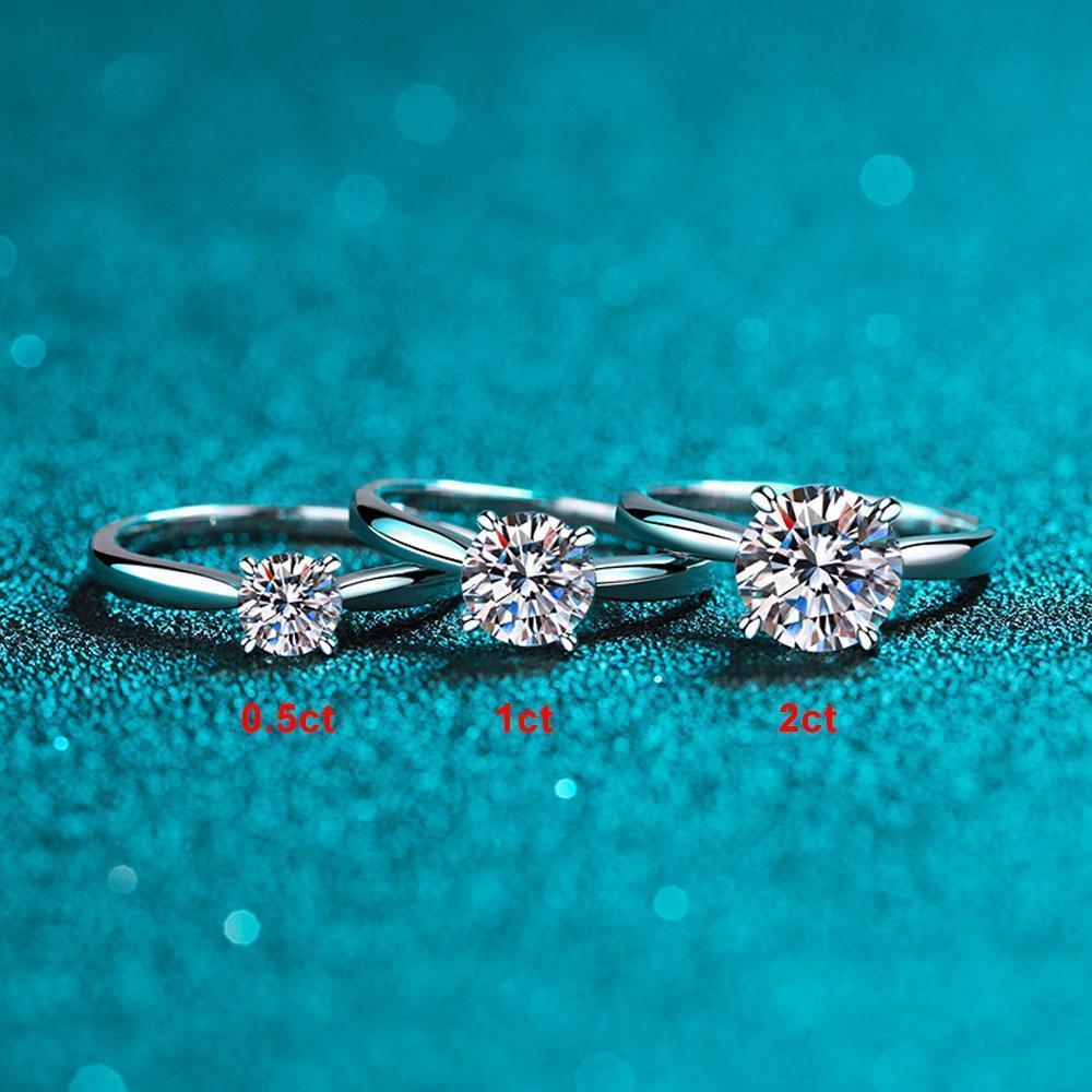 KNOBSPIN D VVS1 Moissanite Rings for Women Man 4 Prong Solitiare Engagement Wedding Diamond Ring with GRA Certified s925 Sliver
