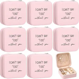 8 Pcs Bridesmaid Proposal Jewelry Box Gifts Can't Say Do Without You Travel Jewelry Case Portable Earring Organizer for Women Bridesmaids Wedding Gifts
