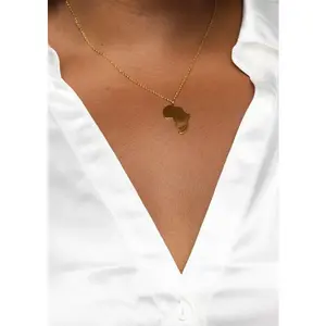 Asili African Map Necklace (Gold)