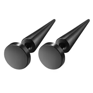 OIDEA 6 Pairs Spike Stud Earrings Set 316L Surgical Steel Cone Rivet Punk Studs for Men Women Black Daily Wear