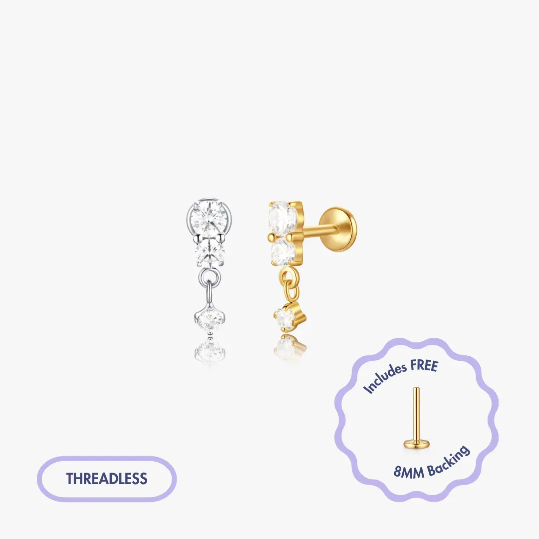 Iris Titanium Flat Back Stud (Single)