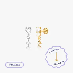 Iris Titanium Flat Back Stud (Single)