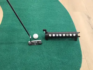 Golf ball retriever, putting green dispenser tube, practice mat training aid