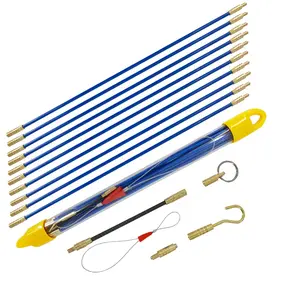 4mm*32cm Fiberglass Duct Rod Electrical Cable Puller Wire Fiberglass Fish Tape Duct Rodder Push Pull Rod 10pcs