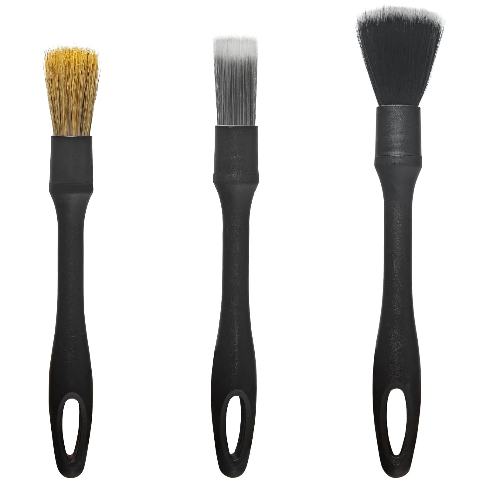 【DealsForYouDays】3 Counts Set Car Detailing Products, Soft Professional Portable Brush for Car Interior Cleaning & Dust Removal, Car Valeting Kit, Car Interior Cleaning Brush Set, Cleaning Supplies, Automotive.