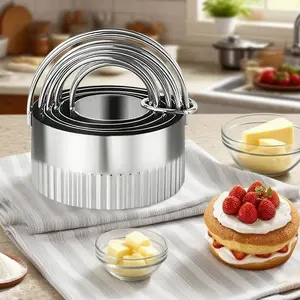 5pcs Stainless Steel Cookie Cutter Set, Essential for Bakers, Perfect for Cookies, Pancakes, and Cakes, Durable and Versatile Kitchen Tool