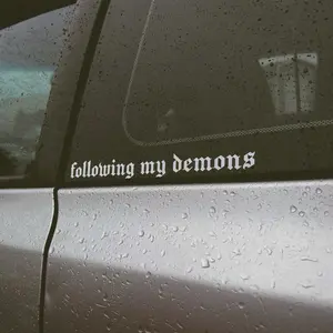 “Following my demons” window sticker - classic design