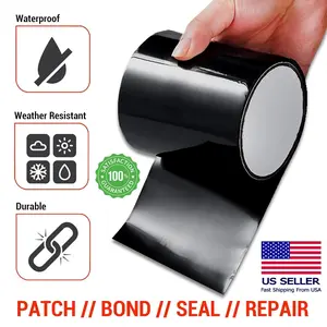 Flex Waterproof Tape Rubberized Tape 4" X 5Ft Heavy Duty Repair Seal Patch Black