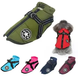 Winter Dog Jacket with Harness – Waterproof & Warm Coat for Large & Small Dogs