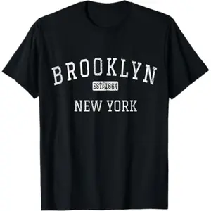 Soft Short Sleeves Brooklyn New York NY Vintage T-Shirt Breathable Classic