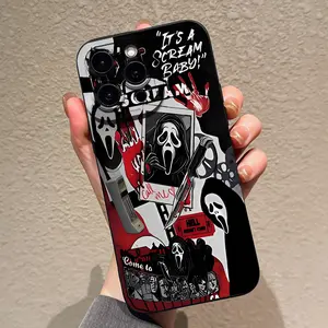 Halloween Skull Face Cellphone Case for iPhone 16 11 12 13 14 15 Pro Max Plus XR 14plus 13promax 16promax 12pro 13mini, Durable Protective Tpu Cover, Skeleton Accessories